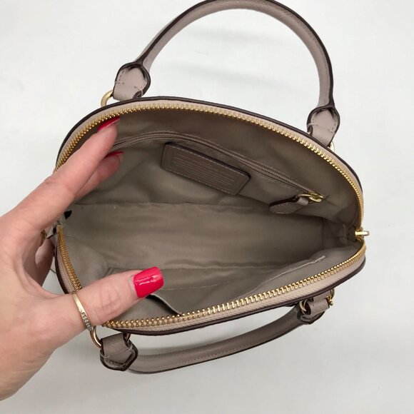 Coach Birch And Chalk Crossgrain Leather Mini Cora Domed Satchel bag - Picture 10 of 11